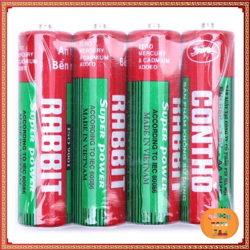  Combo 4 Viên Pin tiểu AA con thỏ Rabbit - Dành cho đồ chơi đồng hồ treo tường điều khiển tiện dụng 