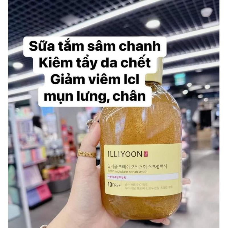 Sữa tắm tẩy tế bào chết hạt óc chó Illiyoon Fresh Moisture Scrub Wash 400ml 2