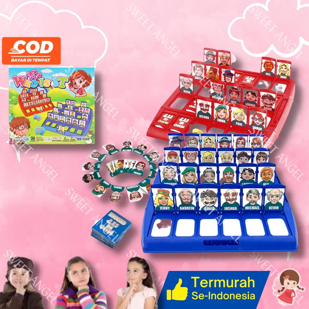Mainan Anak Tebak Gambar Board Game Who is it - Mainan Tebakan Gambar (SS 1556) Kartu Kotak