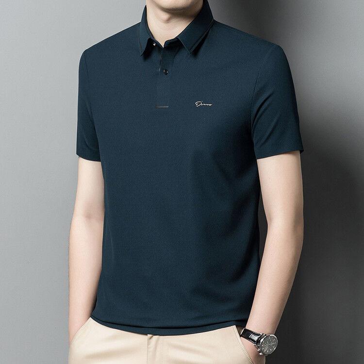 Product Introduction of Áo Thun Nam Ngắn Tay Mùa hè, 100% Cotton Thật, In Ve Áo Nặng, Áo Polo, Dễ Phối Đồ Dáng Rộng Vừa Vặn, Tay Lửng Áo, Dành Cho Nam Giới Menswear Có Cổ 22