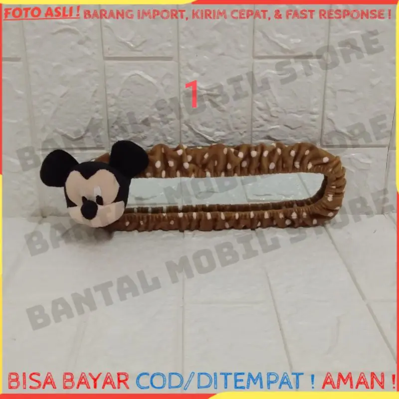 TEMPAT COVER SARUNG BANDO SPION TENGAH MOBIL BONEKA MIKI MICKEY MINNIE MINI MOUSE POLKADOT PUTIH COKLAT COKELAT