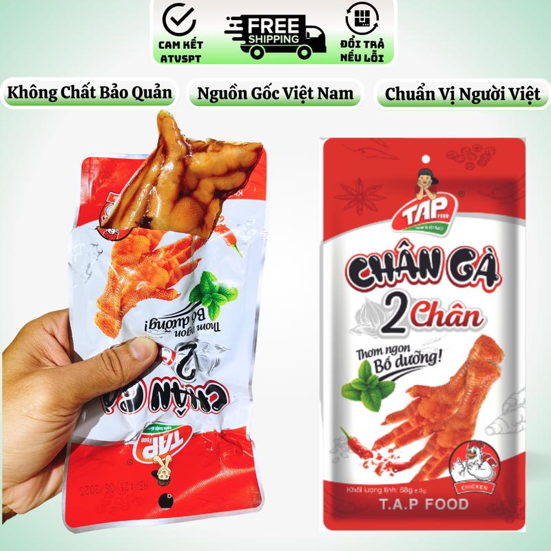 Combo 30 chân gà siêu hời tapfood 4 loại : 58gram,rút xương 29gr,50gr,35gr  ủ vị tứ xuyên cay cay/chân gà hàng việt nam chânga