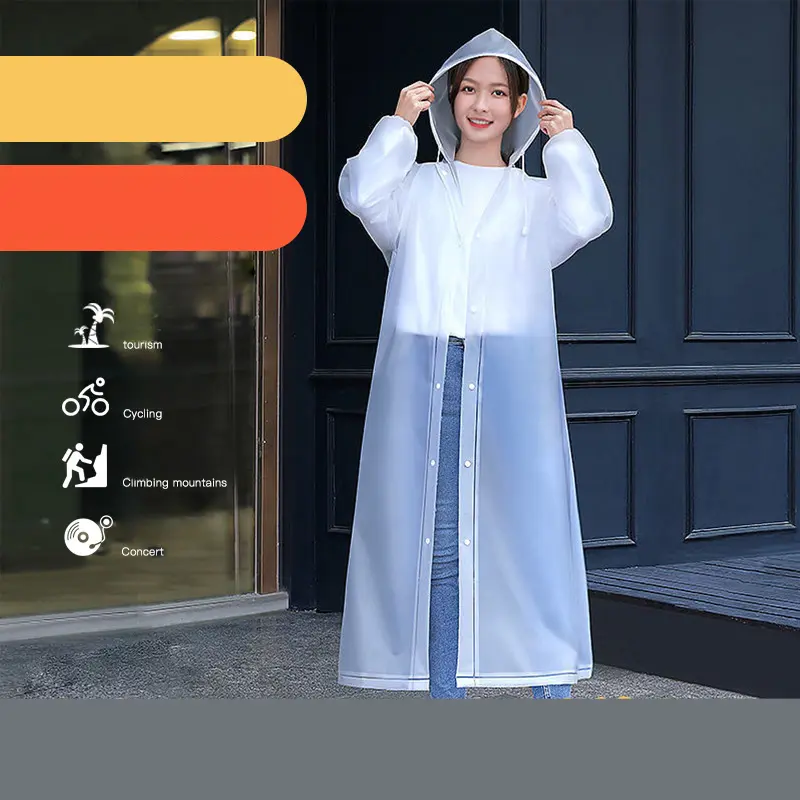 áo mưa dài một mảnh chống bão không dùng một lần dành cho nam và nữ người lớn mẫu dây rút du lịch cầm tay EVA mackintosh