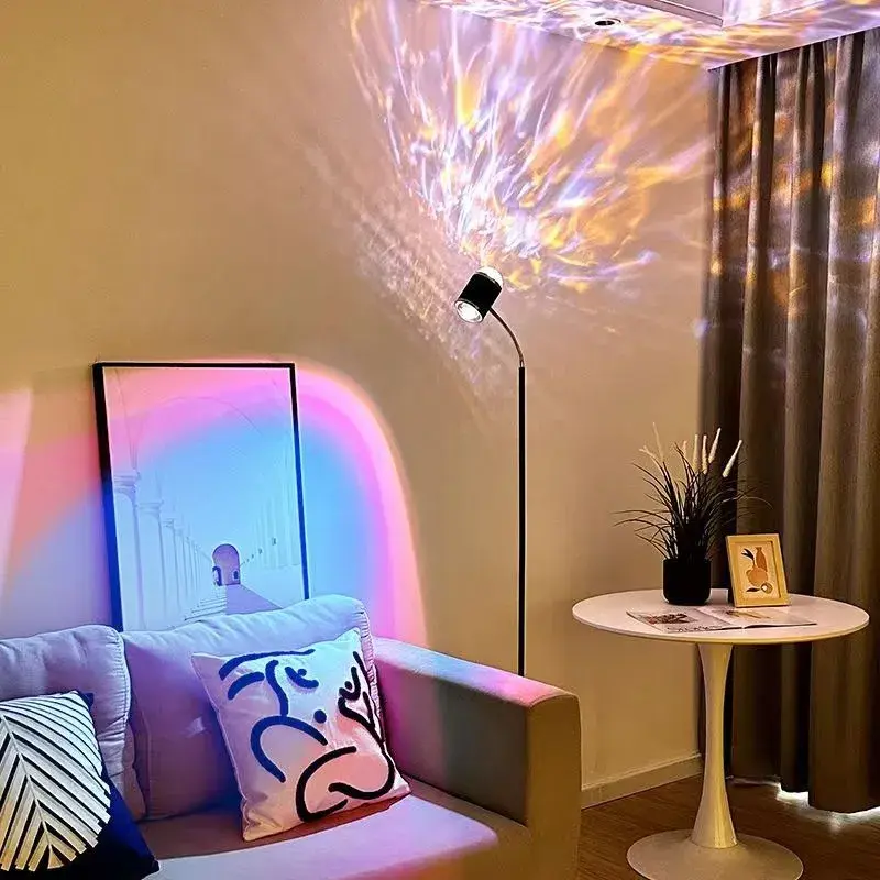 Đèn Tạo Không Khí Màu Đỏ Hoàng Hôn Gợn Sóng Nước, Đèn Treo Tường Và Sàn, Gương Dài Đầy Đủ, Thích Hợp Cho Phòng Ngủ, Phòng Thu Trực Tiếp, Ảnh Hai Đầu, Thiết Kế Hoàng Hôn, [1607 Mua Lại] 5