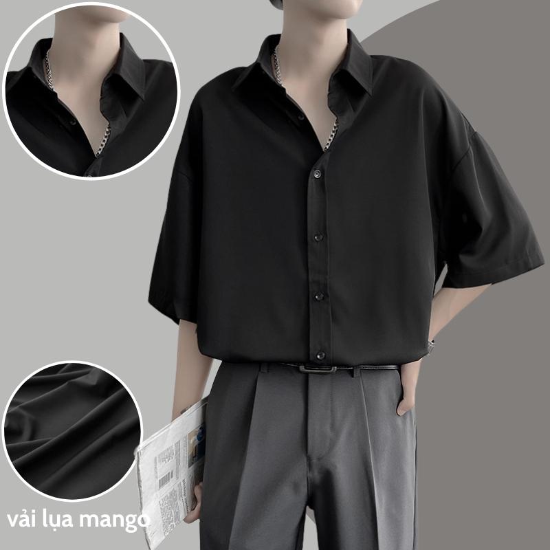 Áo sơ mi nam big size LẠC LẠC FFICIAL , sơ mi nam tay ngắn ,vải lụa mango form rộng , có size 100kg 6