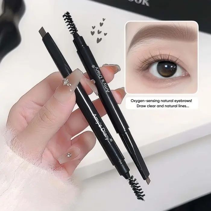 HOMEPLACE Eyebrow Pen Waterproof Pensil Alis Double Tip Cosmetics Natural Long-Lasting and Sweetproof