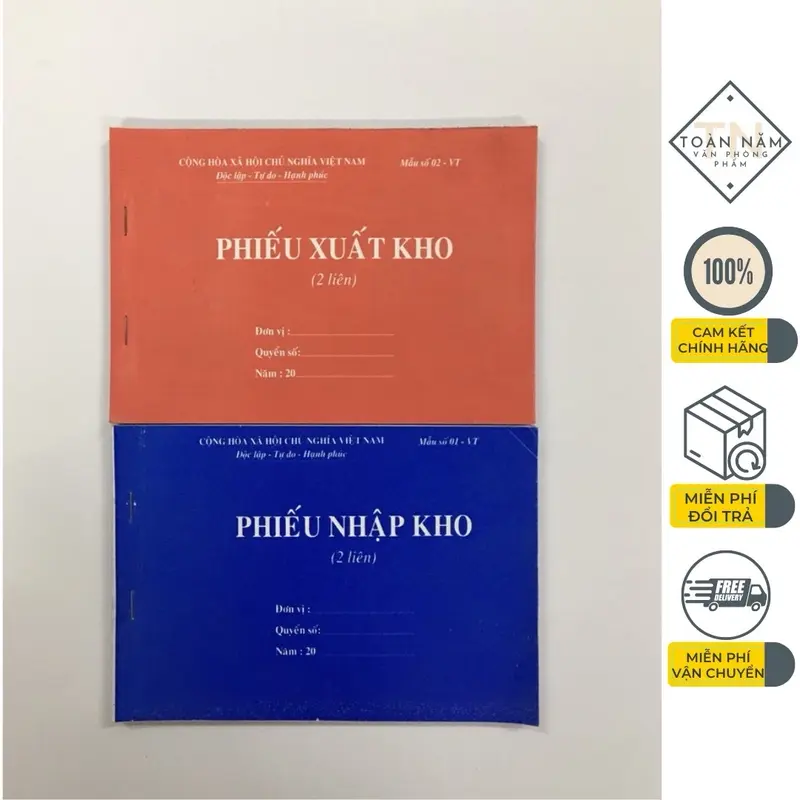 Phiếu nhập kho/ xuất kho 2 liên A5 - loại đẹp 0