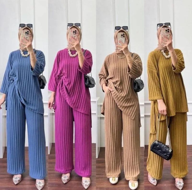 Product Introduction of One Set Hornet Knit Premium Setelan Baju dan Celana Wanita Two Piece Set Model Terbaru 2