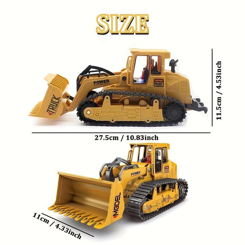 Product Introduction of Remote Control Bulldozer, 1 Box 6 Channel Dozer Front Loader Toy with Light & Sound, Construction Vehicle Toy for Kids 1