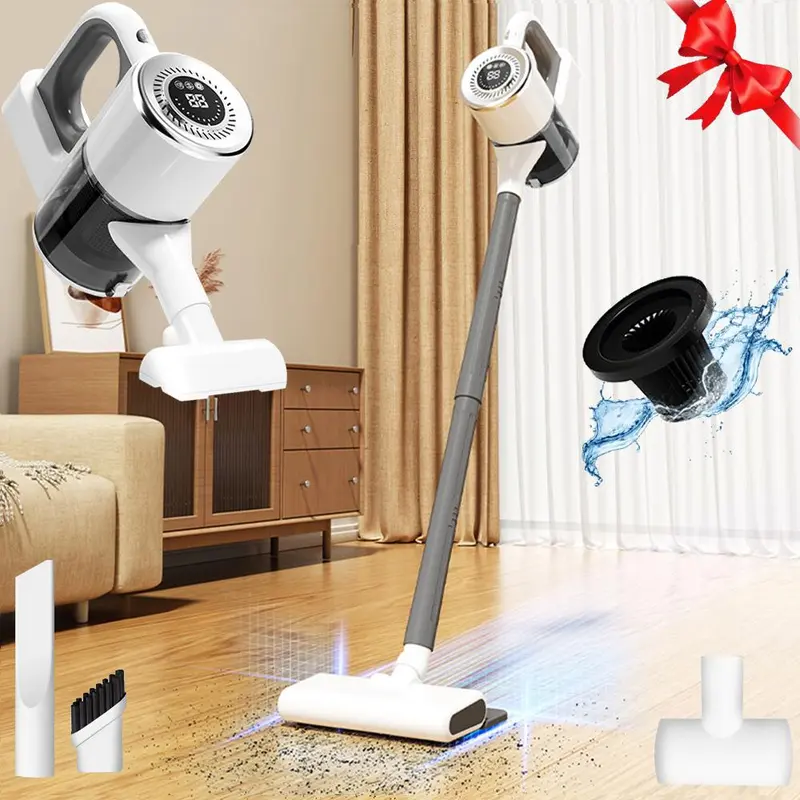 Cordless Vacuum Cleaner, Stick Vacuum with LCD Display, Lightweight Handheld Vacuum for Pet Hair, Floor, Carpet, Rechargeable Vacuum Cleaner for Home, Home Essentials 0