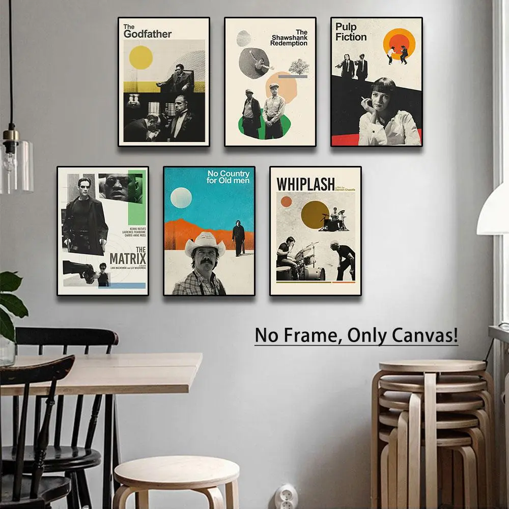 Movie Theme Poster, 1 Count Modern Wall Art Canvas Painting without Frame, Maximalism Wall Decor for Home Living Room Bedroom Office School