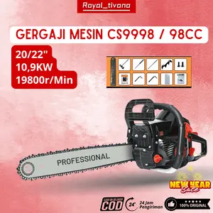 ROYAL TIVANA - Chainsaw/ Gergaji Mesin Kayu CS9998 58CC 20-22 Inch 2Tak Bensin Potong Outdoor 10.9KW 19800 rpm