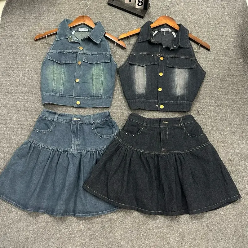 ( dưới 57kg )SÉT JEAN ÁO KIỂU GI-LE CRTOP + VÁY XÈO TRƯỚC SAO ÔM EO TÔN DÁN 7