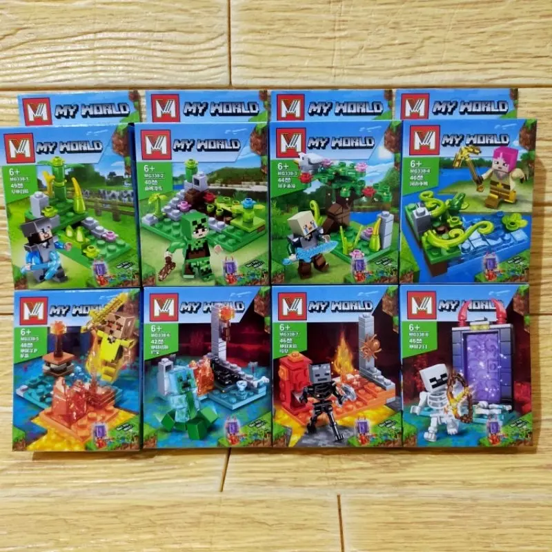 minifigure brick my world 8 in 1 cube world minecraft MG 338 - Shop ...