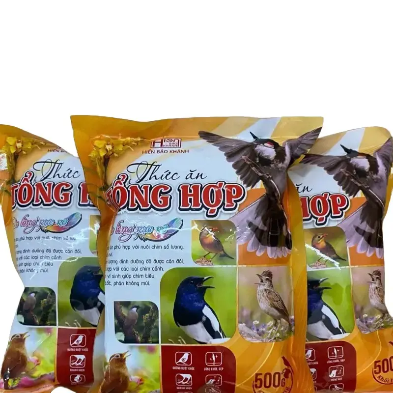 cám tổng hợp Hiển Bảo Khánh 500g được dùng cho các loại chim môc,chim mới bẫy,mào ,choè,mi, khướu