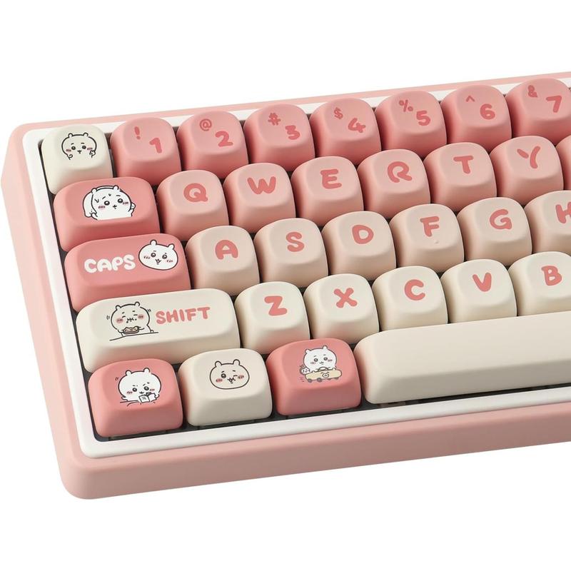 PBT Keycaps 139 MOA Profile Cute Keycaps Dye-Sublimation Pink - TikTok Shop