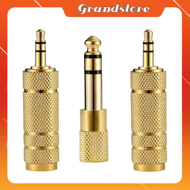 Đầu jack chuyển đổi âm thanh audio 6.5mm sang 3.5mm và 3.5 cái ra 6.5 đực cho laptop loa amply micro karaoke thu ghi âm