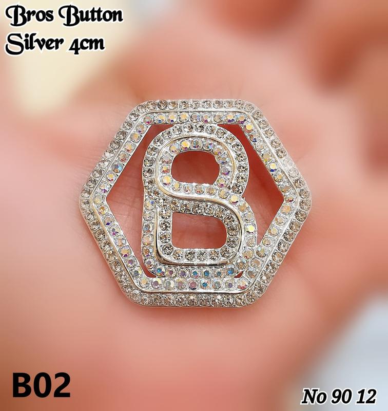 (PER PC) Bros Button Silver M 0016 1