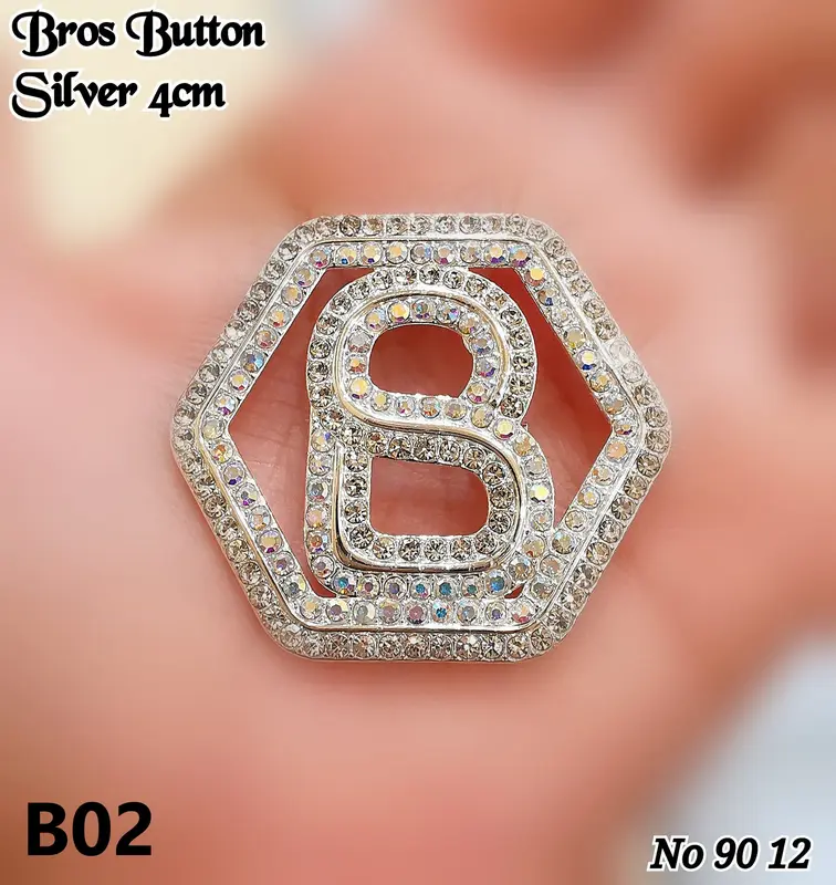 (PER PC) Bros Button Silver M 0016 1