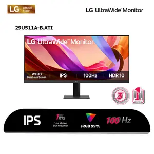 LG 29U511A-B 29" UltraWide WFHD IPS Monitor 100Hz with 3-Side Virtually Borderless