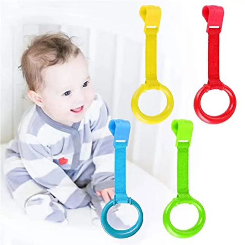 Baby Pull Up Ring Crib Universal Hanging Ring Hooks Toddler Pull Ring for Learning Stand Up Walk baby toys