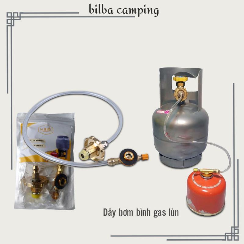 Billba Outdoors - Van bơm chiết nạp bình ga lùn đi du lịch cắm trại dã ngoại, dây bơm gas từ bình gas 12L