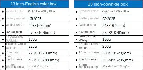 Product Introduction of Large size 13-inch 16-inch LCD painting board LCD writing board Children's graffiti electronic small black board drawing tablet 9