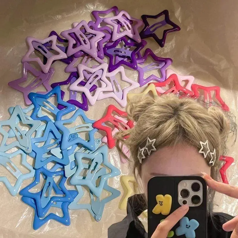 Colorful Y2K Star BB Hair Clips Women Grils Cute Metal Star Hairpins Side Barrettes Hair Grip Hair Accessories Headwear 머리핀