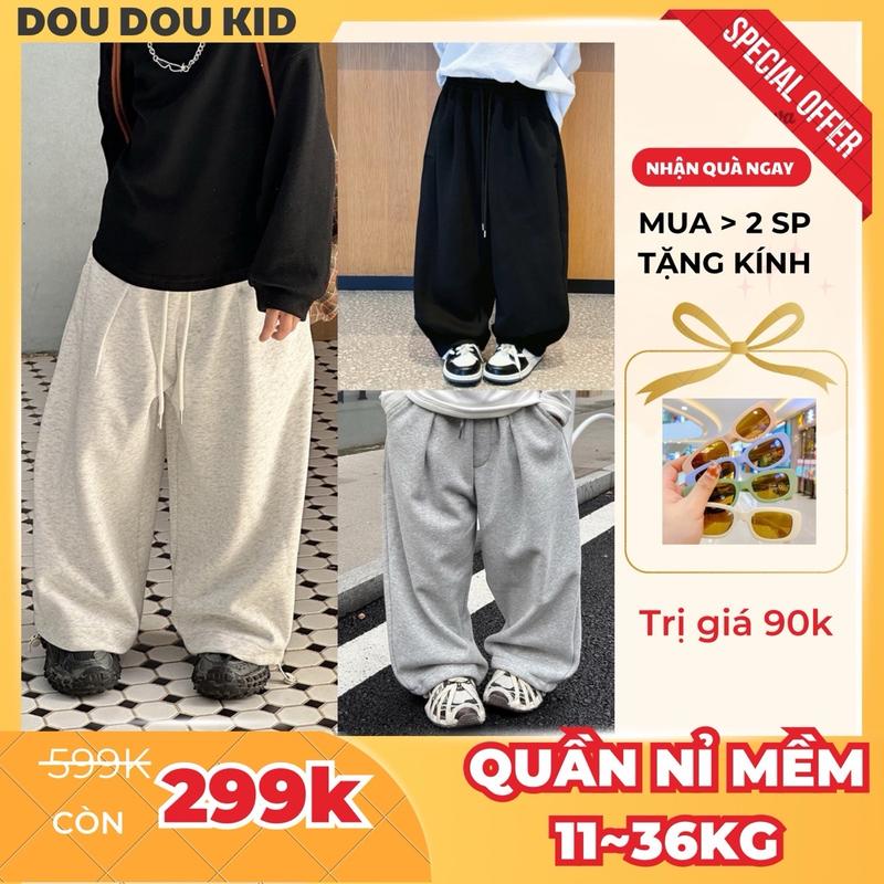 [Ko Tăng Size] QN02 Quần Nỉ Cho Bé 11-35kg,Phong Cách Hàn Chất Nỉ Ép Chính Phẩm