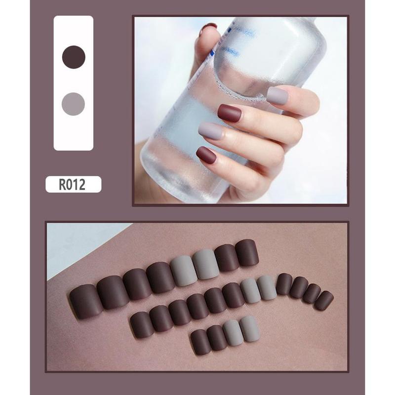 Fake Nails Finished Stickers Cute Nail Stickers Wearable Nail Stickers Removable Fake Nail Pieces 24 Pieces 7