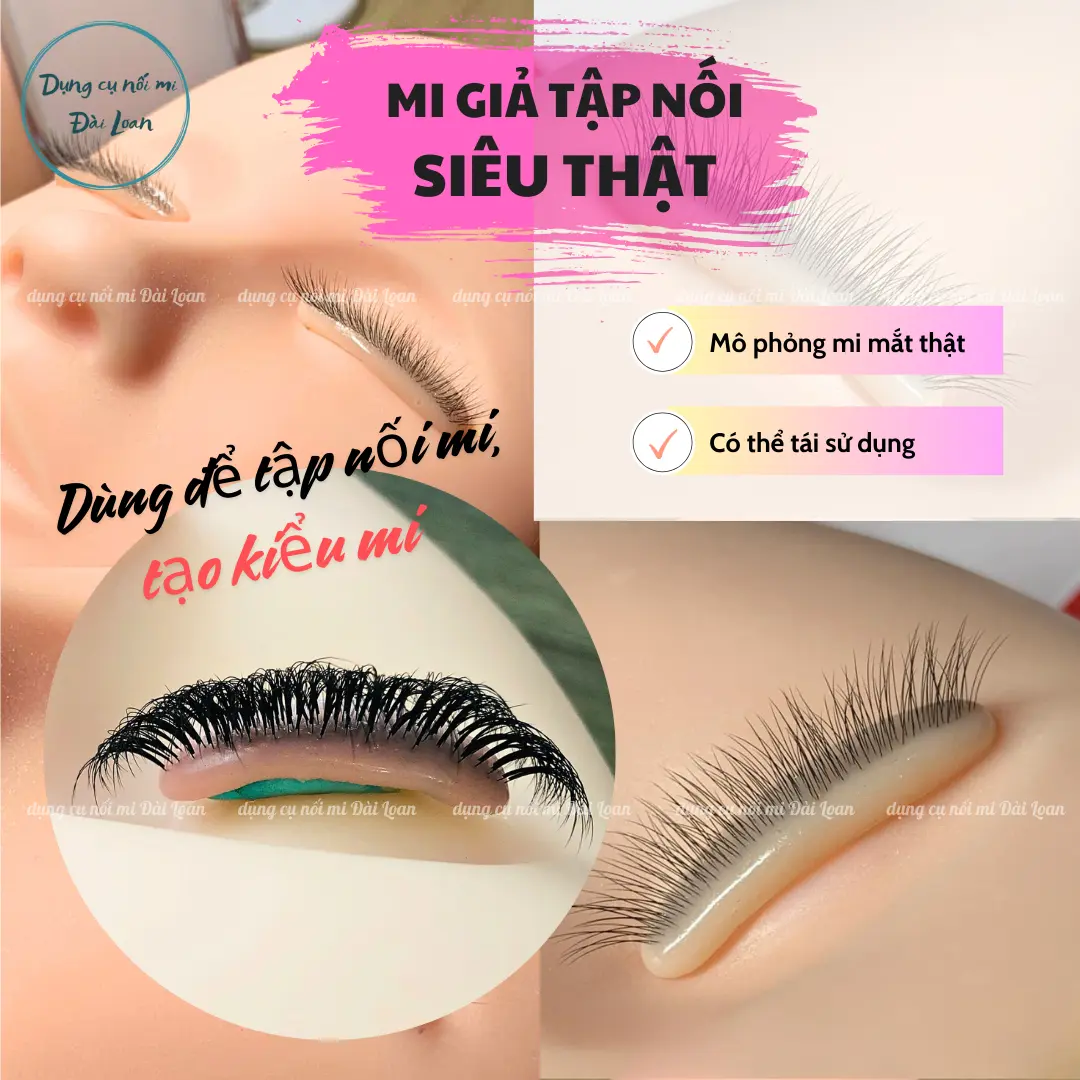 Mi Tập Nối Siêu Thực Dành Cho Thợ Mới Học Nghề, Dụng Cụ Nối Mi Đài Loan, Nối Mi Cosmetic Trang Điểm Mỹ Phẩm Women Nữ