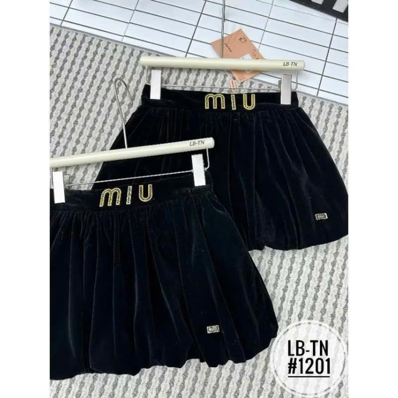 Chân váy bí ngô nhung nữ lưng thun chất đẹp dễ phối đồ có quần short lót trong Women Pants đùi phồng