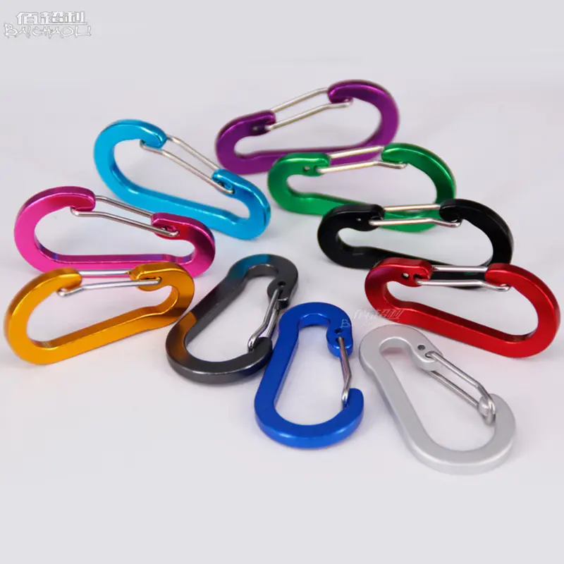 Kẹp móc khóa chữ D, Công cụ đa năng, Móc lò xo, Phụ kiện câu cá, Làm bằng hợp kim nhôm, Hình quả bầu, 50 * 27mm, Thích hợp để mài và làm phẳng charm  đeo    xách dây  thay  thế    xách xích túi 6