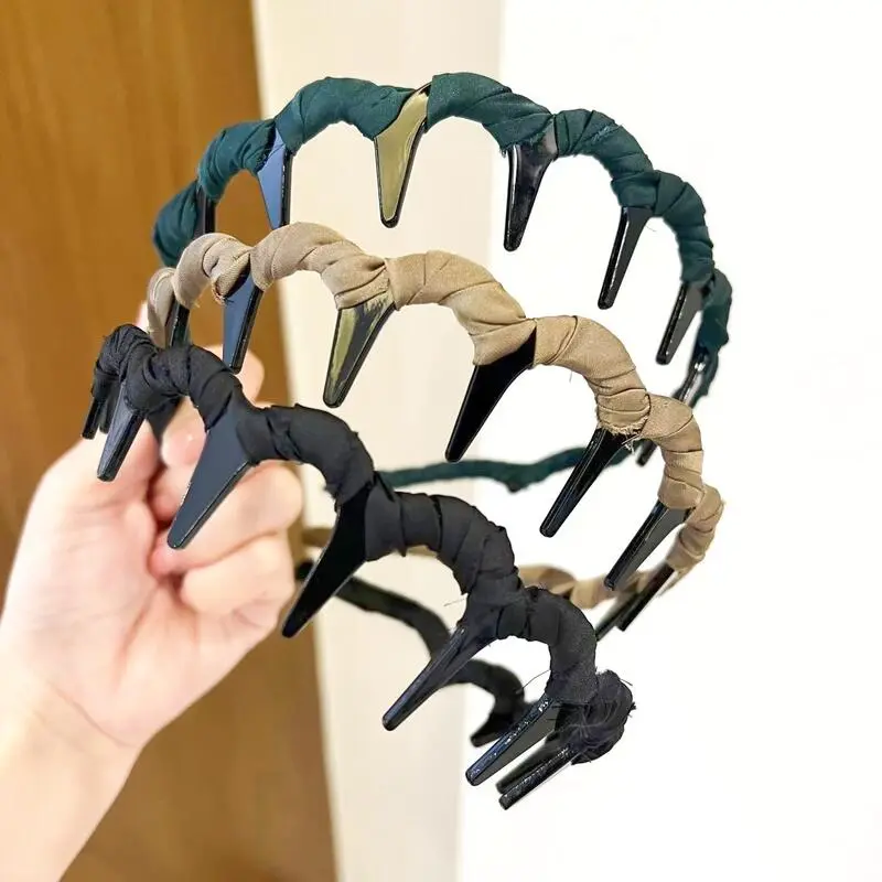 Vòng Băng Đô Gợn Sóng Kiểu Pháp, Dành Cho Nữ, Chống Trượt, Để Rửa Mặt Với Răng, Nén Tóc Chống Va Đập, Phong Cách Người Nổi Tiếng Trên Internet braid  headband