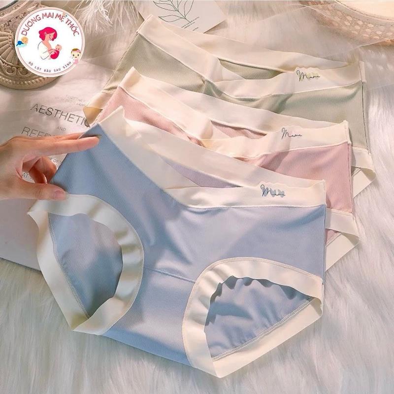 Quần Lót Bầu THUN TĂM LẠNH Quần Bầu và Sau Sinh Cạp Su Non Tránh chạm Vết Mổ Co Giãn Thoáng mát Voi Cotton quần bú