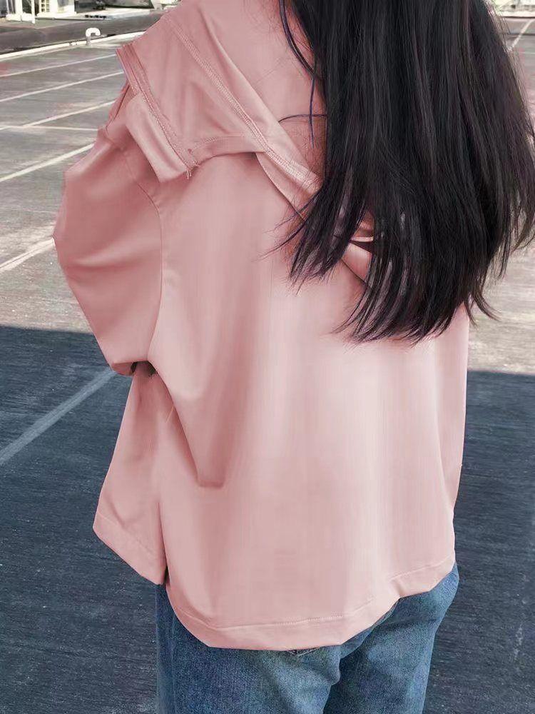 Product Introduction of Ice Silk Sun Protection Jacket for Women, Summer New Thin UV Breathable Loose Versatile Cardigan Coat with Hood 11