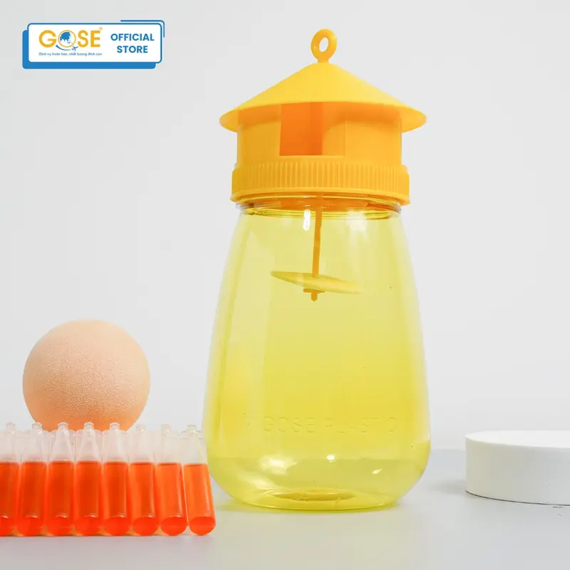 Lồng bẫy ruồi vàng 1L GOSE hũ bắt côn trùng kèm thuốc dẫn dụ hàng chính hãng 2