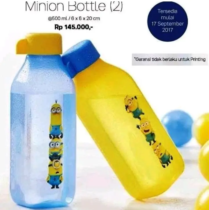 eco bottle minion tupperware / botol minum tupperware isi 2 bisa ecer