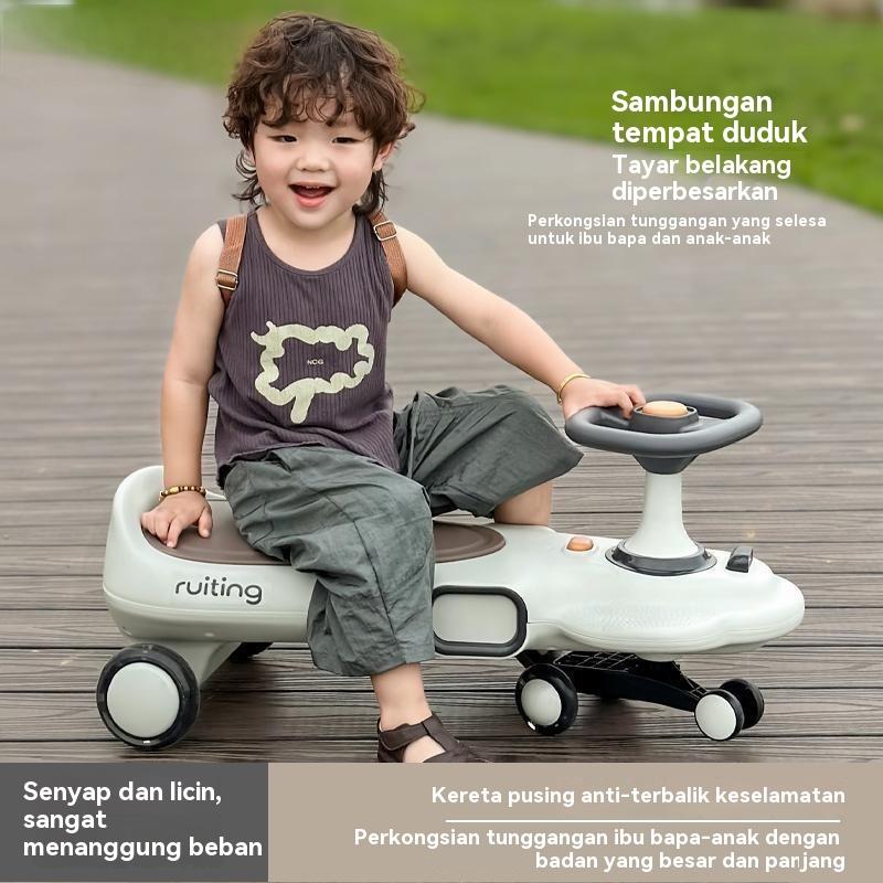 Car swivel parent-child new baby stroller men and women 2-6-8 years old, anti-rollover sled can be used as adults 4