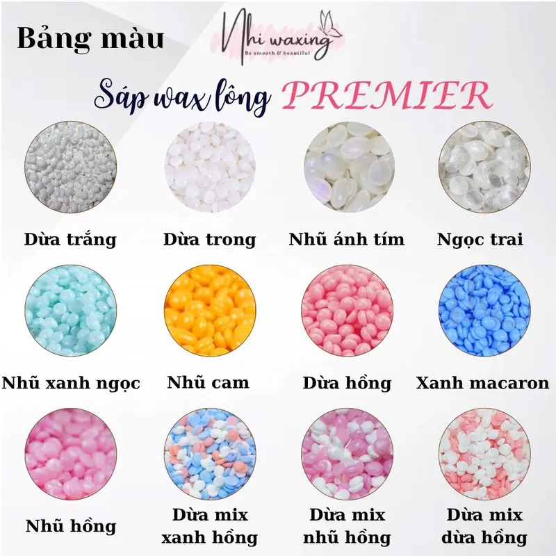 [Che tên sp] Túi 500g sáp wax lông cao cấp Premier kèm quà tặng tuỳ chọn [10ml mỡ trăn/ phấn narak 25g/ que phết sáp silicon] Nhi waxing Nữ Women Cạo Râu tay long triệt lông 2
