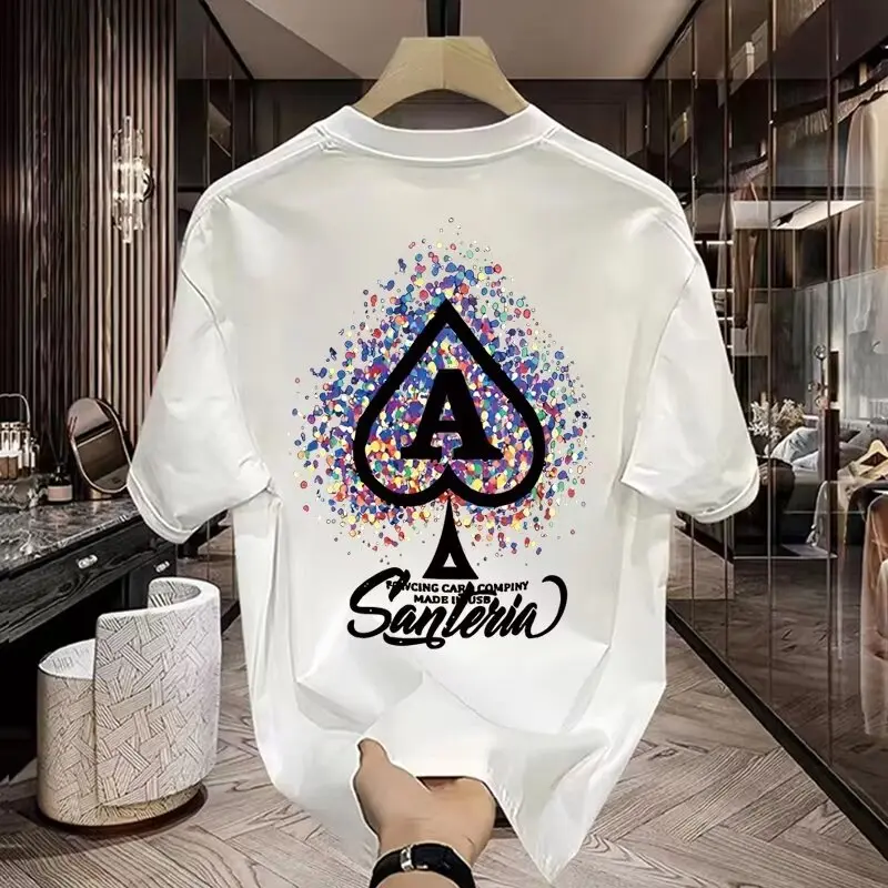Người Đàn Ông Mùa Hè Ngắn Tay Áo T-Shirt Đầu Cổ Áo Người Đàn Ông Giản Dị Của Quần Áo In T-Shirt Lỏng Phù Hợp Hip Hop Mô Hình Cơ Thể TEE Áo Sơ Mi
