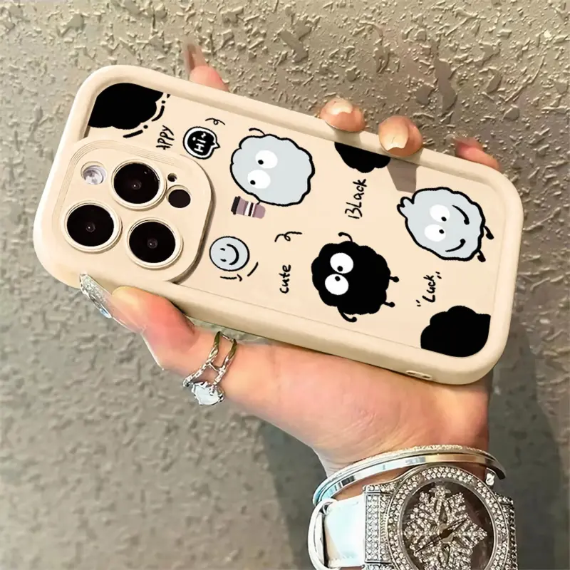 Ốp Điện Thoại Silicon Dày Than, Màu Macaroon, Cặp Đôi Hoạt Hình, Tương Thích Với IPhone 15 14 13 12 11 Pro Max 11 12 13 14 15 Pro XS Max X XR 7 8 Plus, Vỏ Bảo Vệ Máy Ảnh, Vỏ Chống Sốc 3