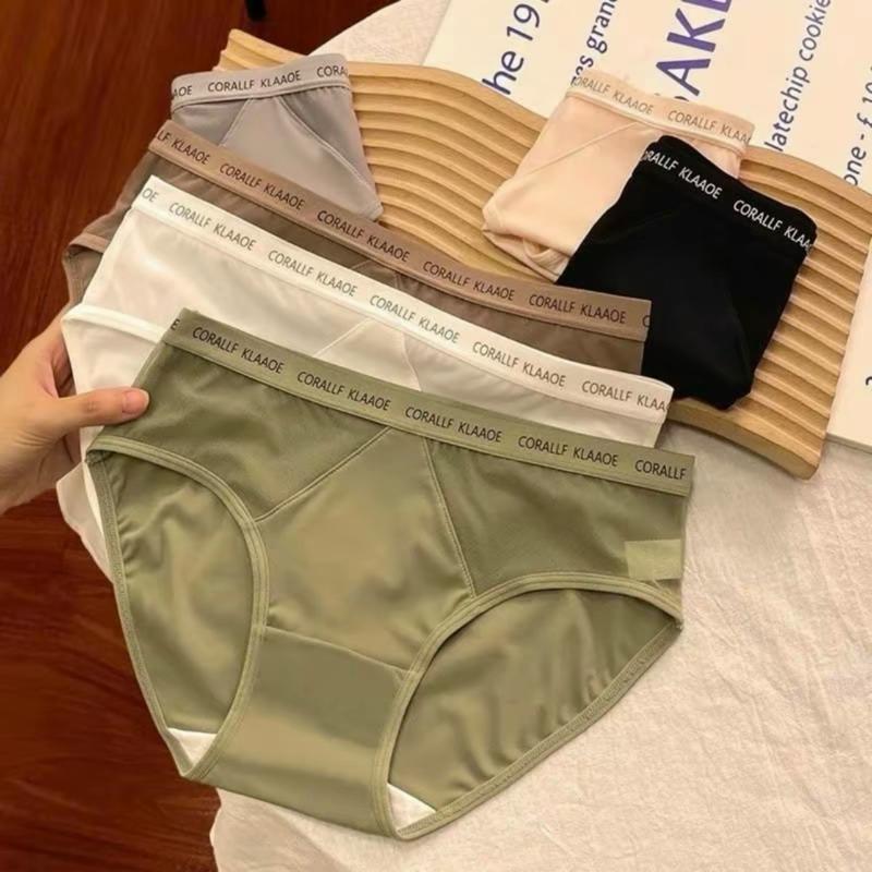Combo 5 Quần lót nữ su lạnh cotton women cạp chữ trẻ trung chất mềm mát M54. 1