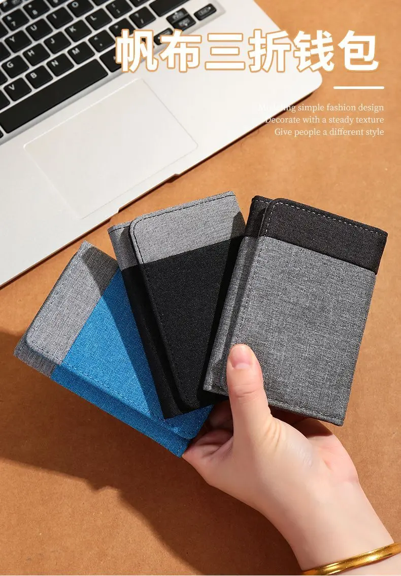 Product Introduction of Ví Vải Bố, Dành Cho Nam, Thiết Kế Đơn Giản, Bán Chạy, ví đựng tiền Xu, Thích Hợp Cho Học Sinh, Túi Đựng Căn Cước, Ngăn Đựng Thẻ, Ví Ba Trong Một, Giá Trị Cao, Năm 2025 1