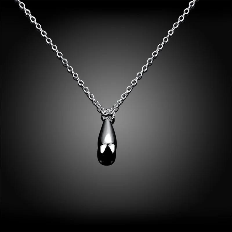 Vòng cổ với mặt dây chuyền giọt nước Màu bạc Sterling 925 dành cho phụ nữ, đồ trang sức thời trang cho tiệc cưới, quà đính hôn 5