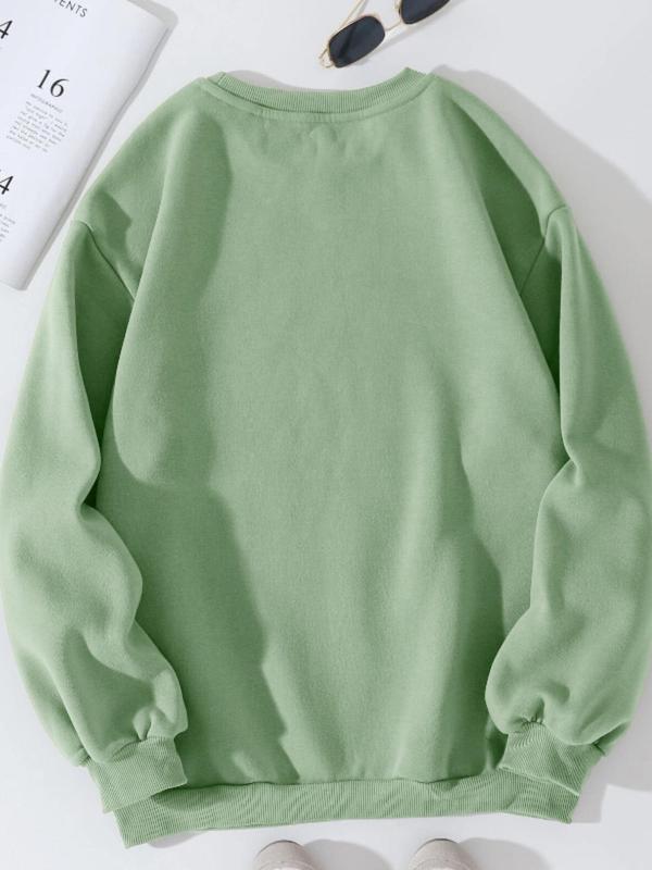 Women's Bow Print Crew Neck Sweatshirt, Casual Long Sleeve Pullover for Daily Wear, Ladies Clothes for All Seasons 8
