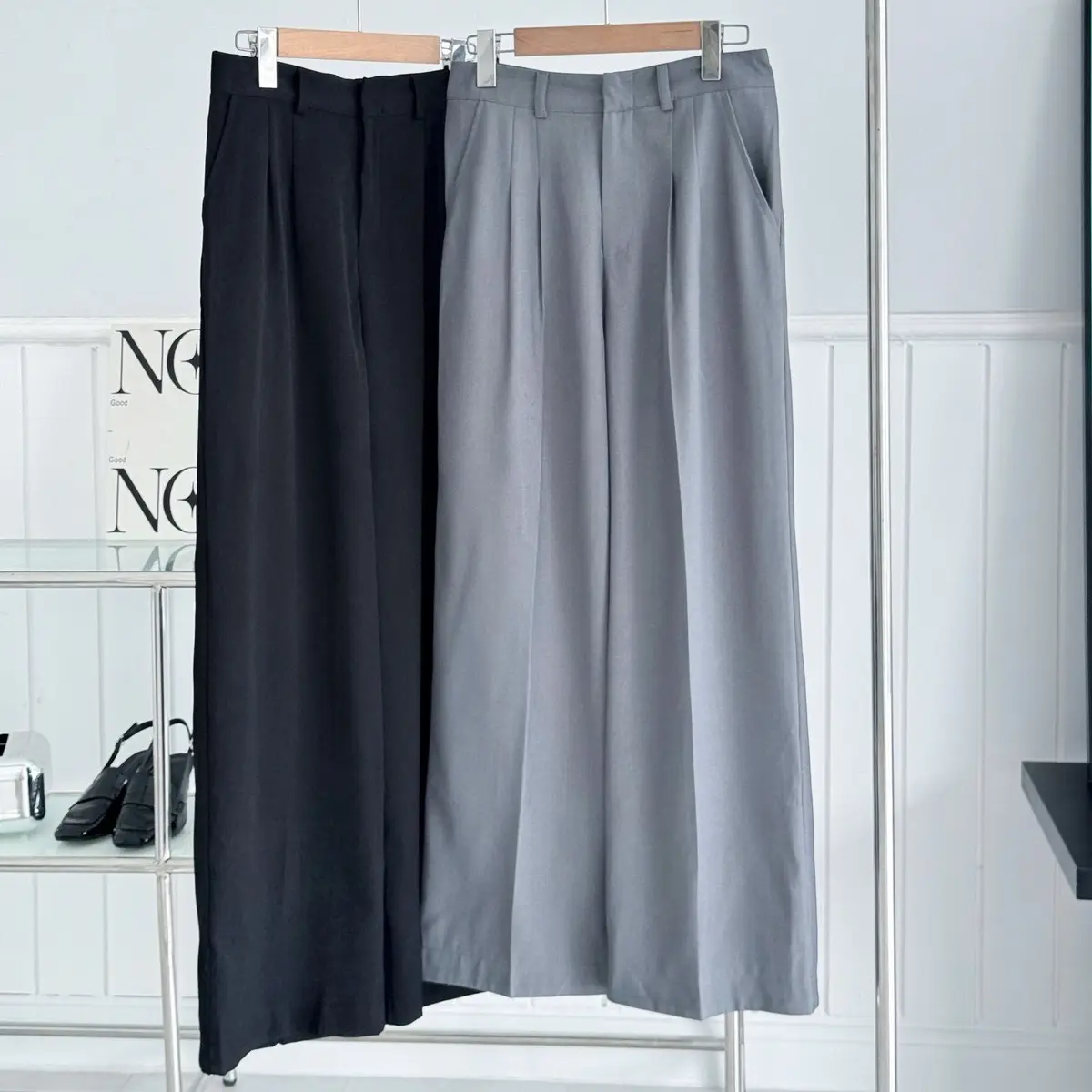 [CÓ BIGSIZE] Quần Ống Suông Không Nhăn QS1 Nữ Voi Pants Quần Âu Đen Ong, Women