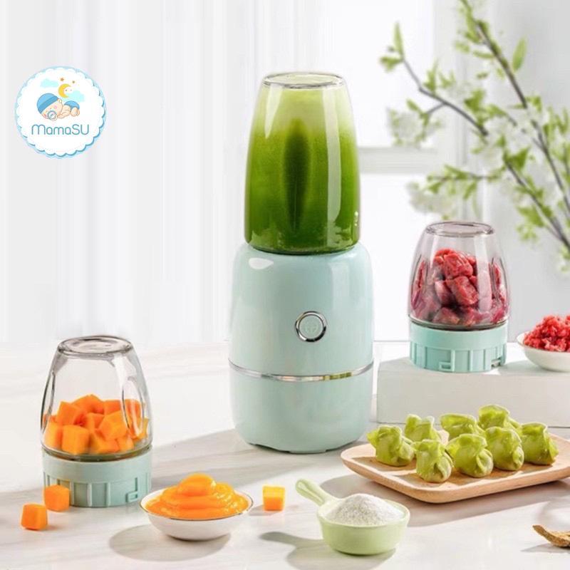 Máy Xay Đa Năng 3 Cối Thủy Tinh Nội Địa Máy Xay 3 Cối Cầm Tay Chế Biến Đồ Ăn Dặm Cho Bé. Xay Bột Sinh Tố Xay Thịt Rau Cho Bé Và Gia ĐÌnh