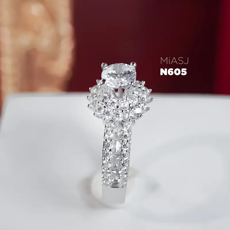 N605 - Nhẫn bạc Ý S925 nữ  đính đá hột cao cấp MiASJ | MiASJ Mi.A Trang sức bạc nhẫn  bạc 4