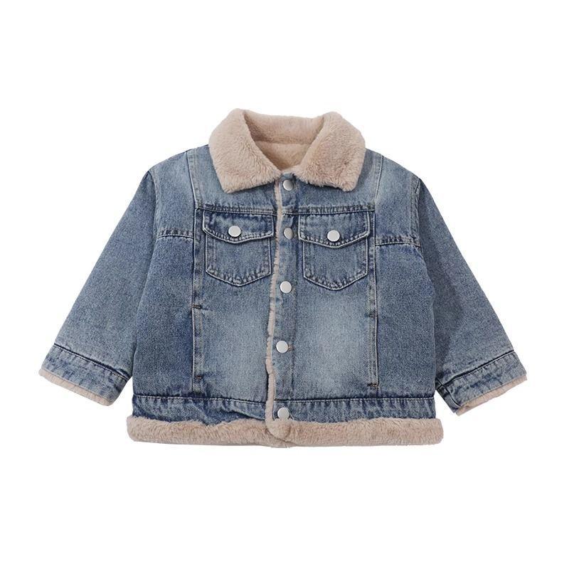 Product Introduction of Áo Khoác Denim Lót Lông Cừu, Cho Bé Gái, Dày Dặn, Áo Khoác Bông, Mùa Thu Đông, Áo Sơ Mi Sành Điệu, Hợp Xu hướng, Hàng Mới Về Năm 2025 12